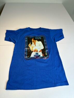 Hanes Royal Blue Elvis Graphic Short-Sleeve Tee